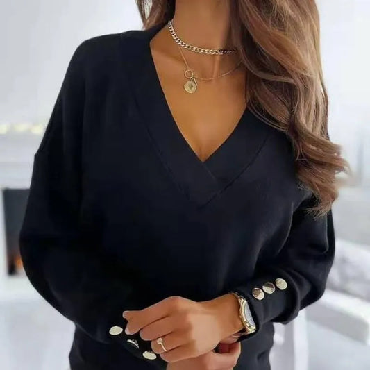 Pull Féminin Élégant à Col V – Élise